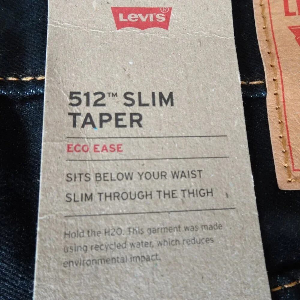 Levi's 512 Slim Taper Jeans Men's Size 36x32 Blue Denim Eco Ease
